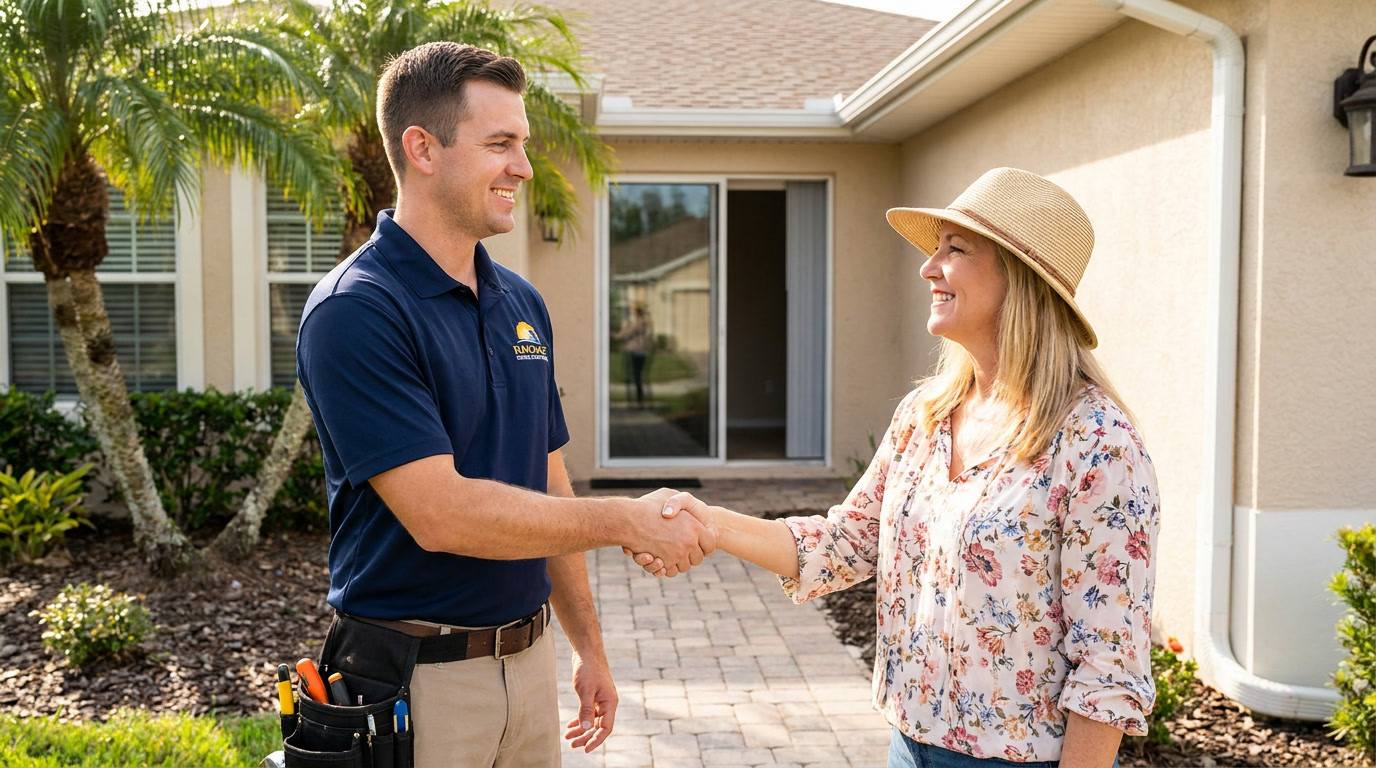 Professional sliding door technician and satisfied homeowner in Broward County FL