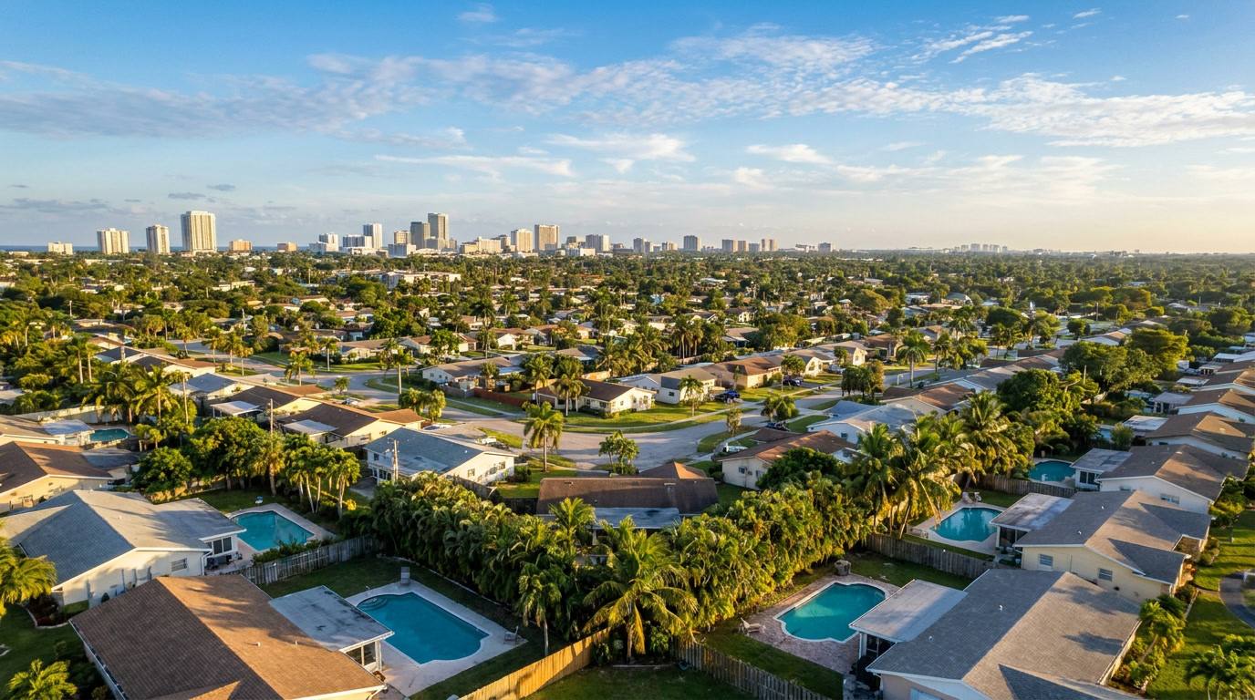 Aerial view of Broward County Florida neighborhoods we serve