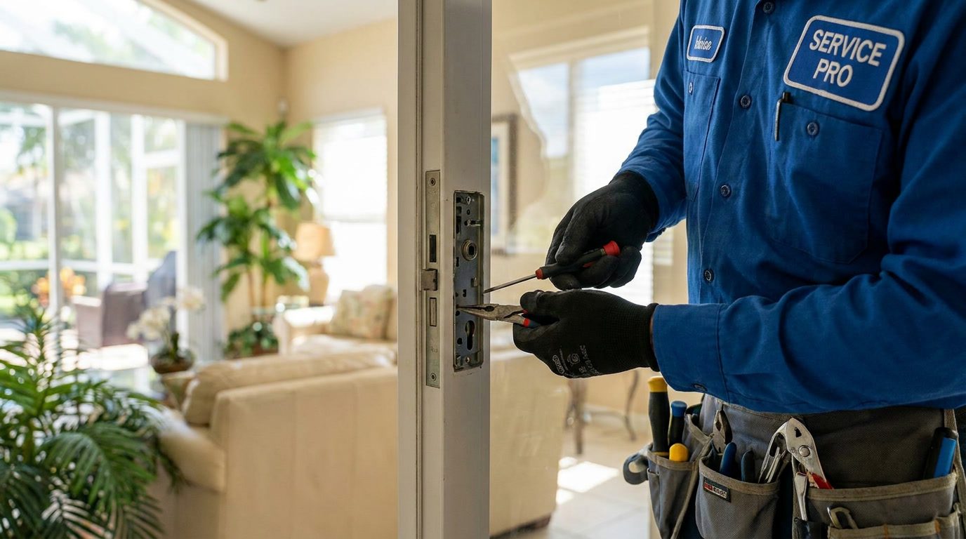 Sliding door lock repair service in Broward County FL Sliding door lock repair service in Broward County FL