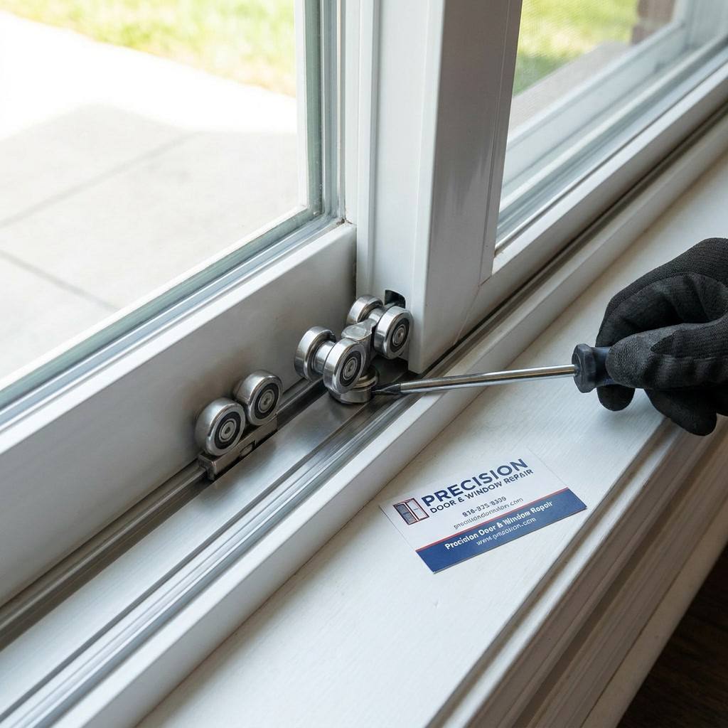 Roller replacement completed on a sliding patio door in Pembroke Pines Roller replacement completed on a sliding patio door in Pembroke Pines