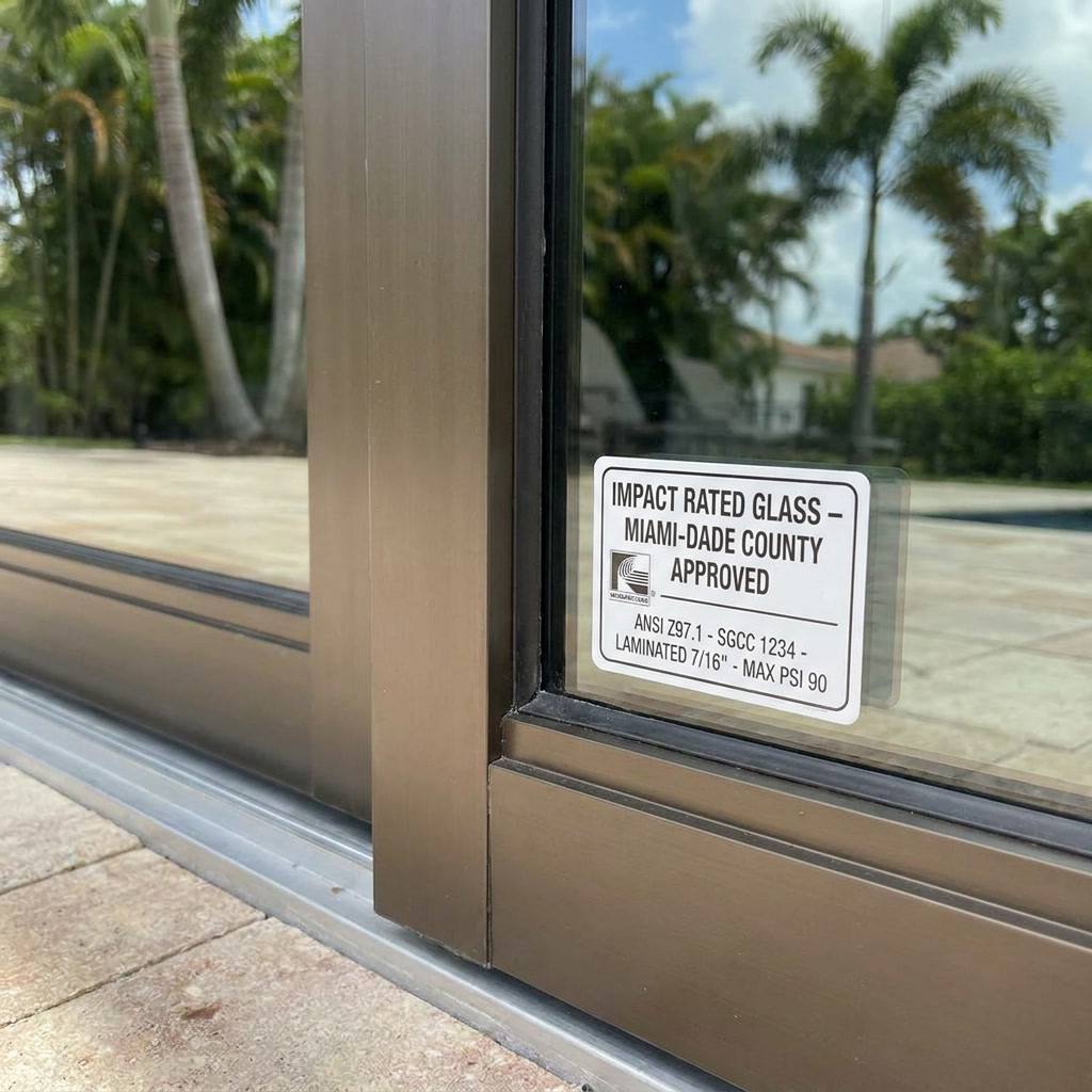Impact glass sliding door installed in Hollywood Florida home Impact glass sliding door installed in Hollywood Florida home