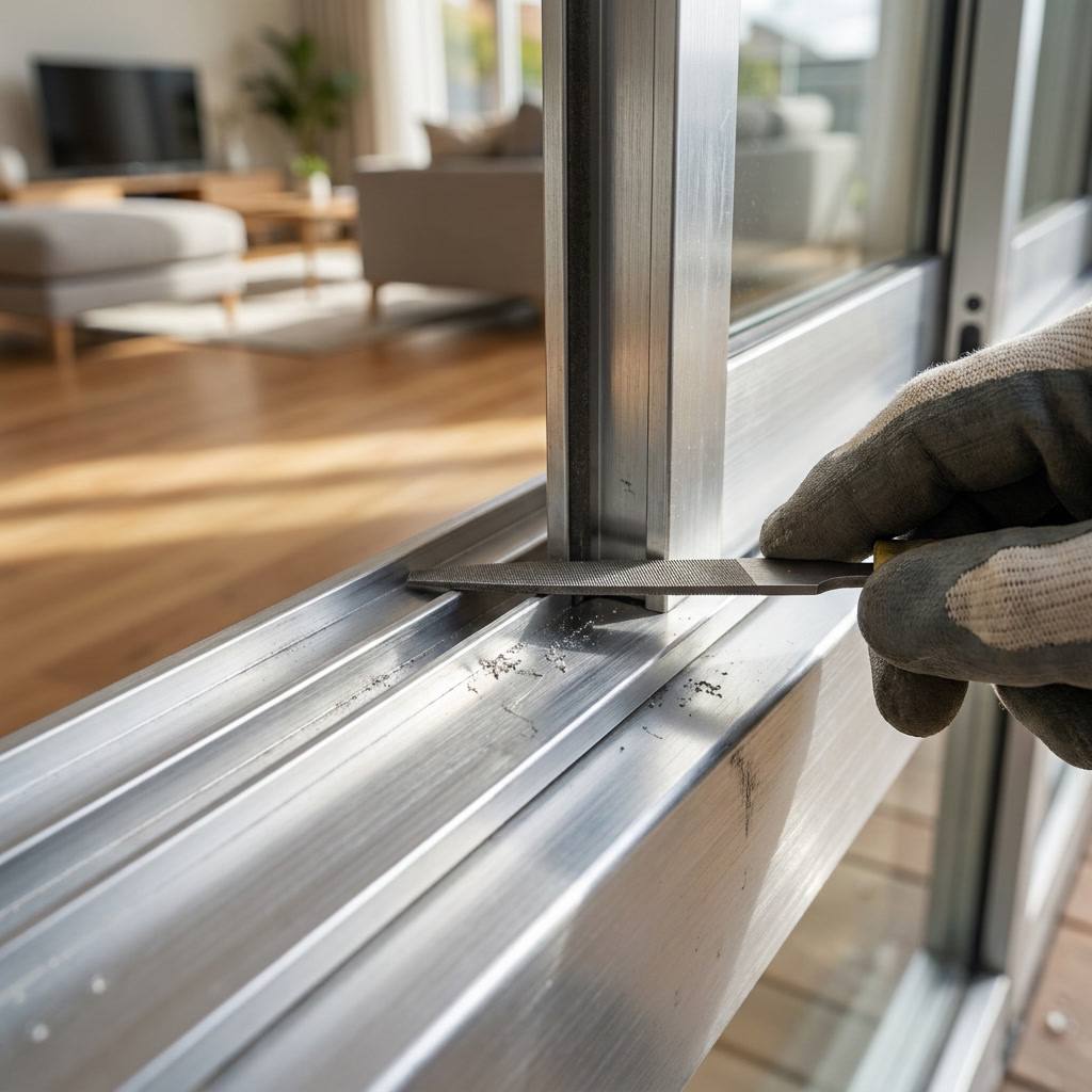 Sliding door track repair